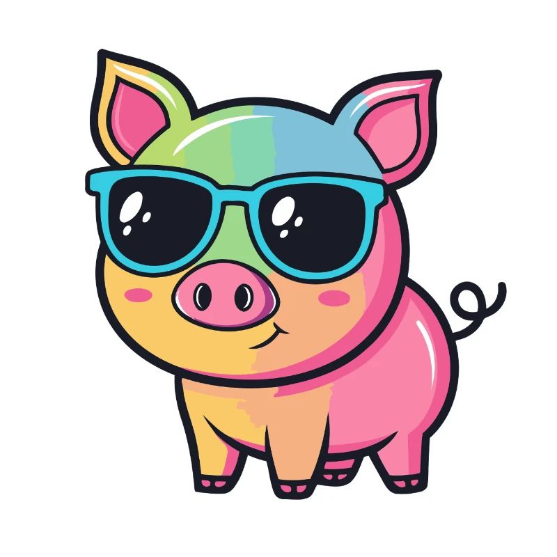 Bunte Schweine-Sonnenbrille Cool