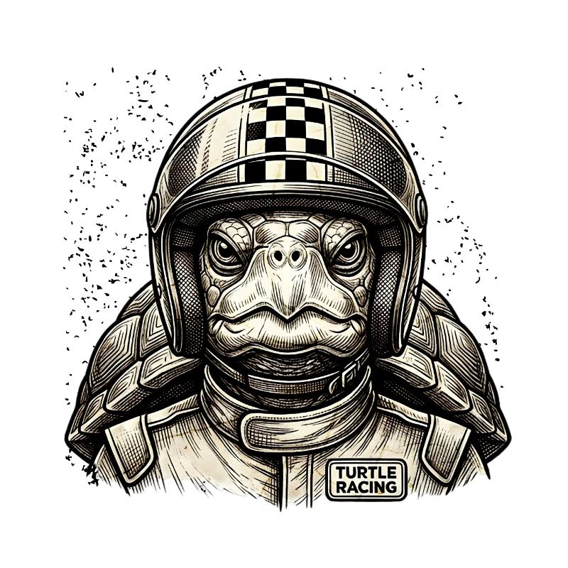 Tortue de course rapide dans un style de bande dessinée vintage