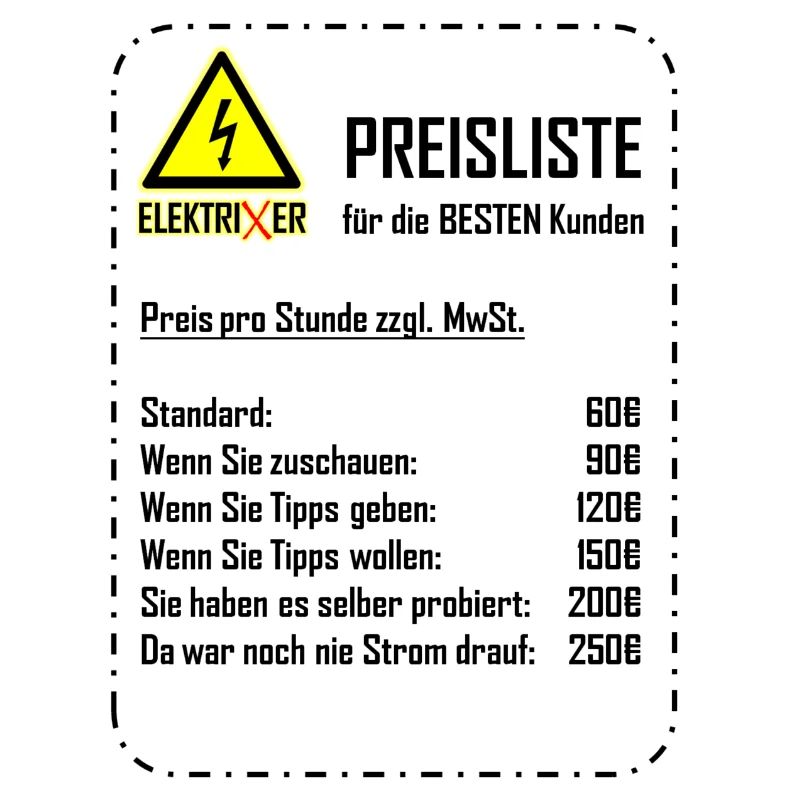 ElektriXer Preisliste (schwarz)