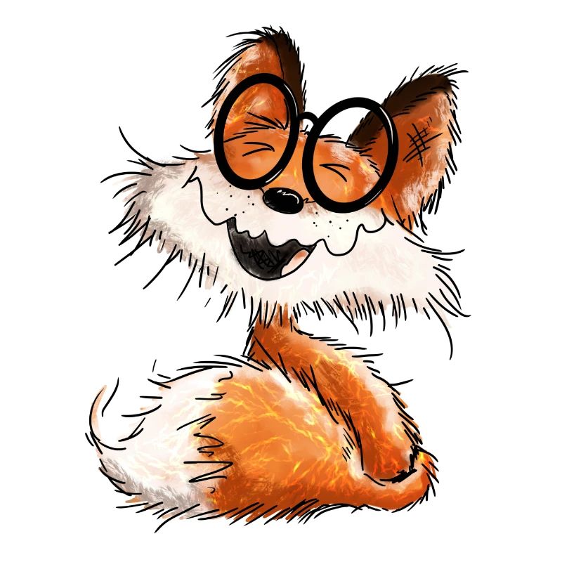 Cute little ragbag with glasses - fox