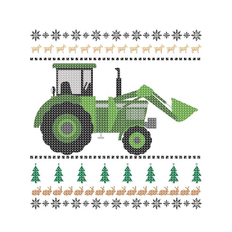 Grüner Traktor Strickdesign