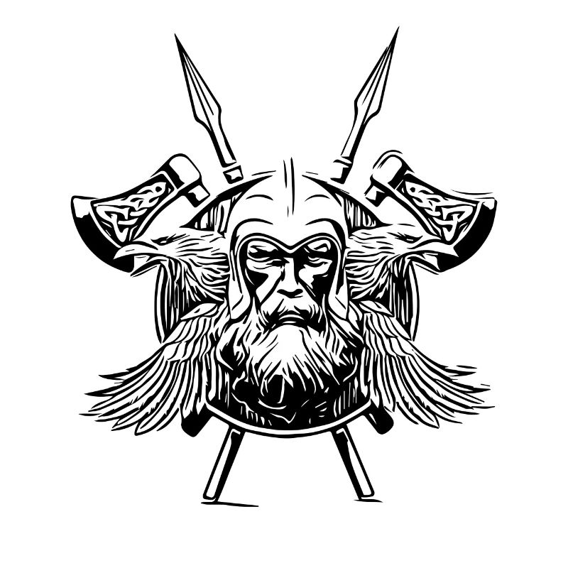 Odin Raben Wikinger Äxte