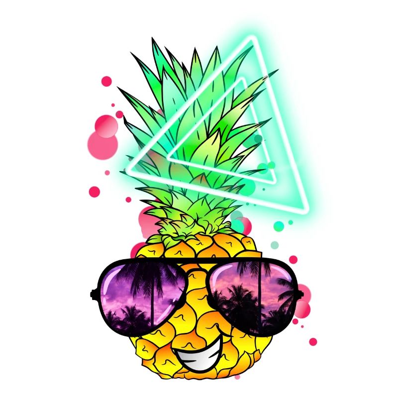 Drôle d’ananas néon rétro