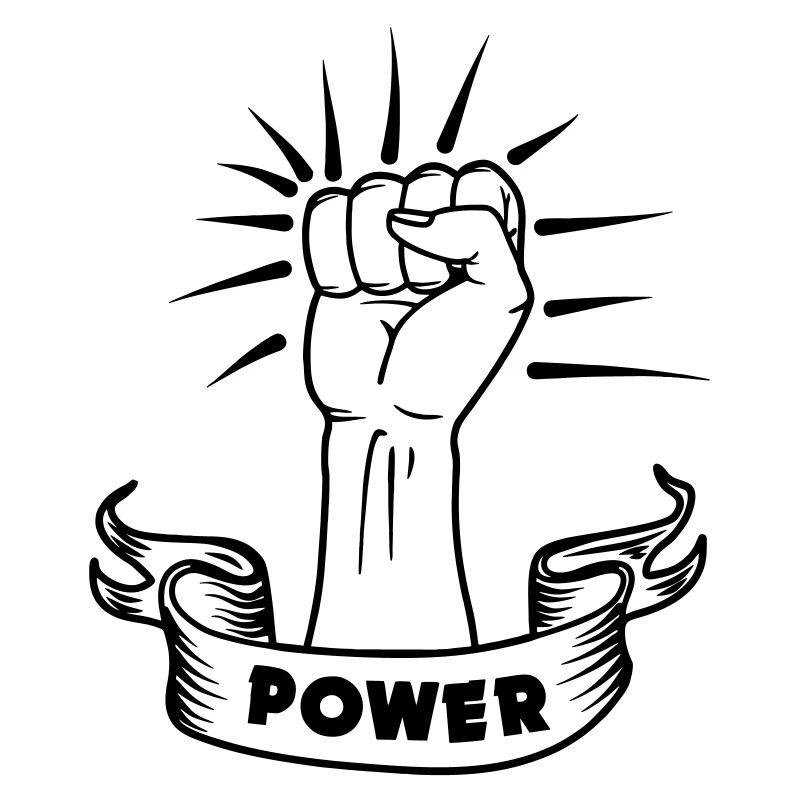 Expression de la main du poing puissant