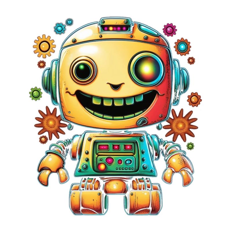 Neon Roboter Pop Getriebe
