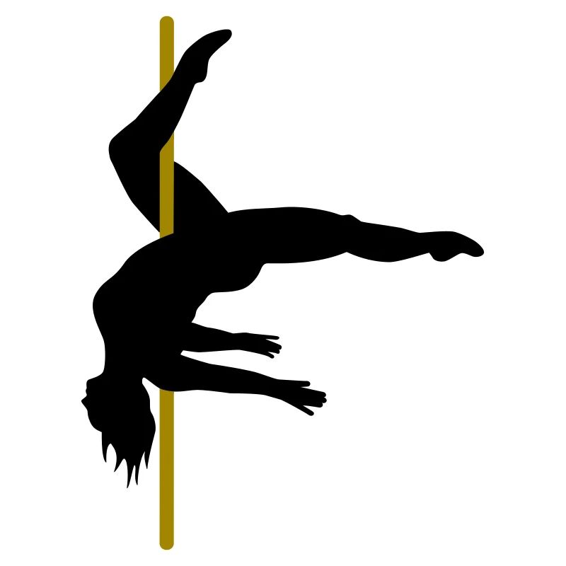 Poledancer courbé dans la jambe intérieure pendre