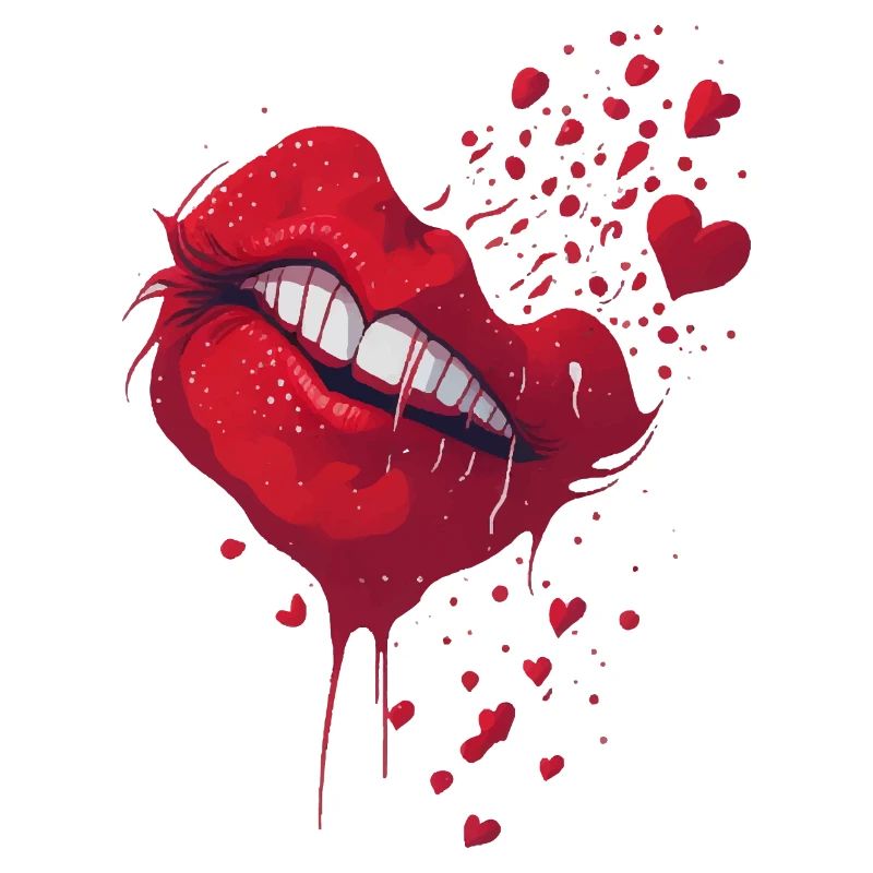 Lippenkuss mit Herzspritzer