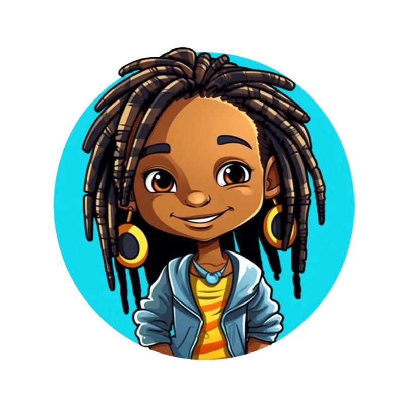 Lebensfrohe Dreadlocks Illustration