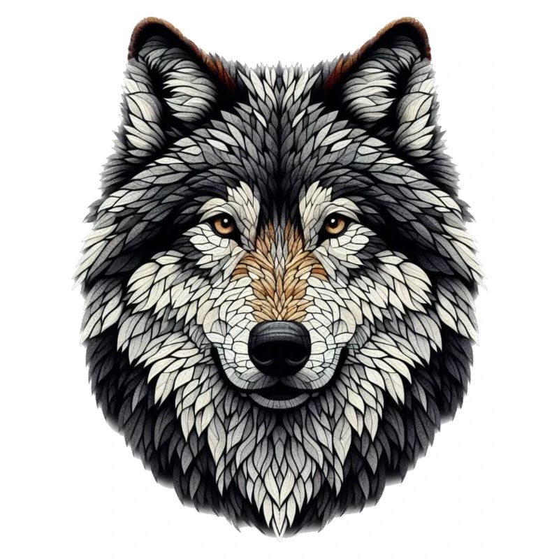 Wolf im Mosaik-Stil