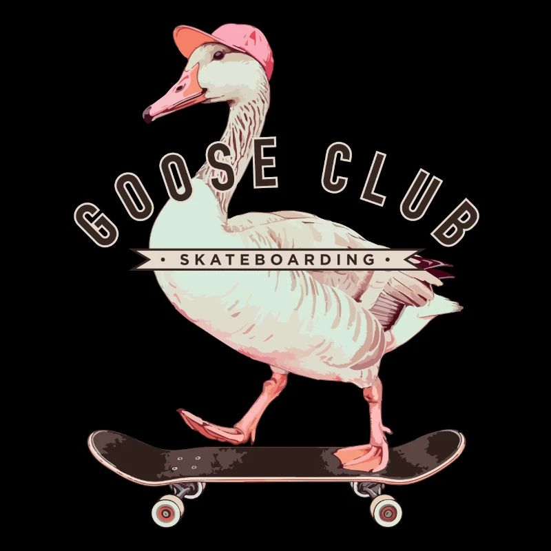 Goose Skateboarding Fun Design