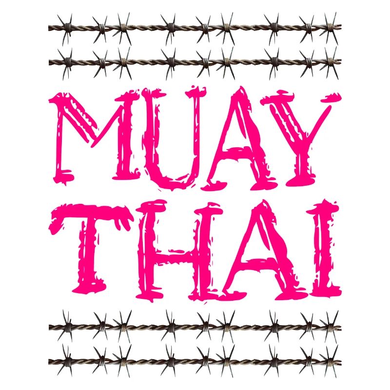 Muay Thai - Cool Font Design with Barbed Wire