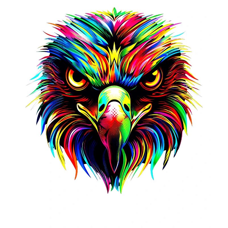 Aigle Pop Art Couleurs vives Aigle royal Pygargue à queue blanche