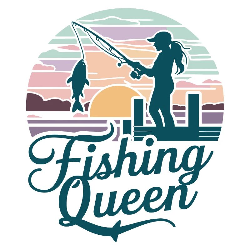 Fishing Queen - Sunset Silhouette