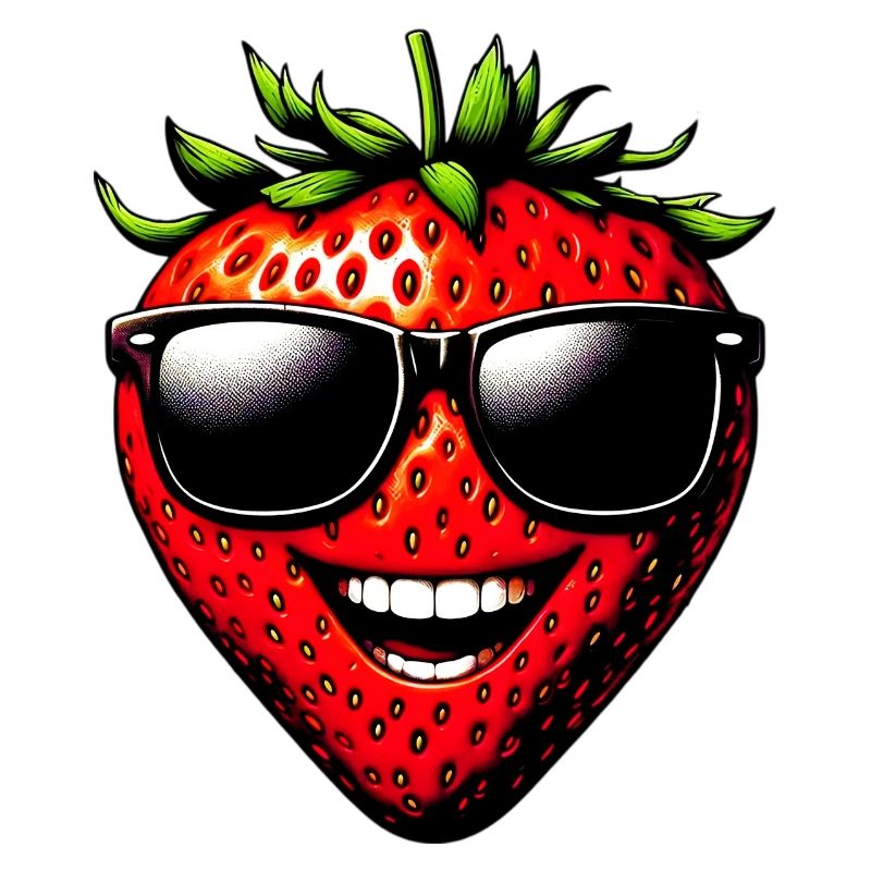 Erdbeere mit Sonnenbrille