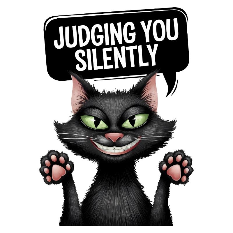 Judging You Silently Funny Cat Design