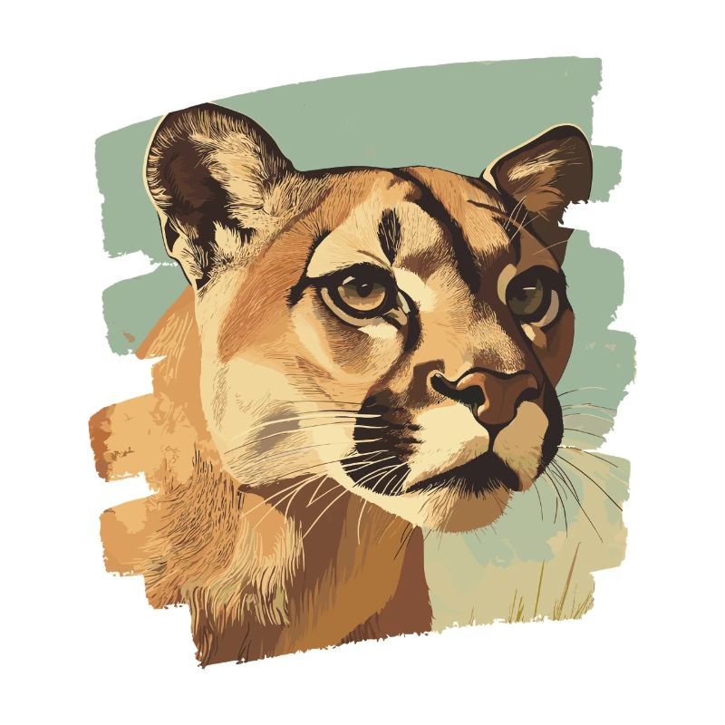 Lion from mountain Retro