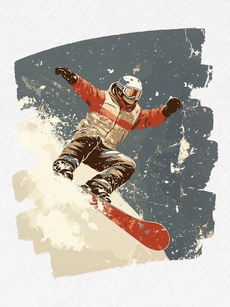 Snowboarder poudreuse