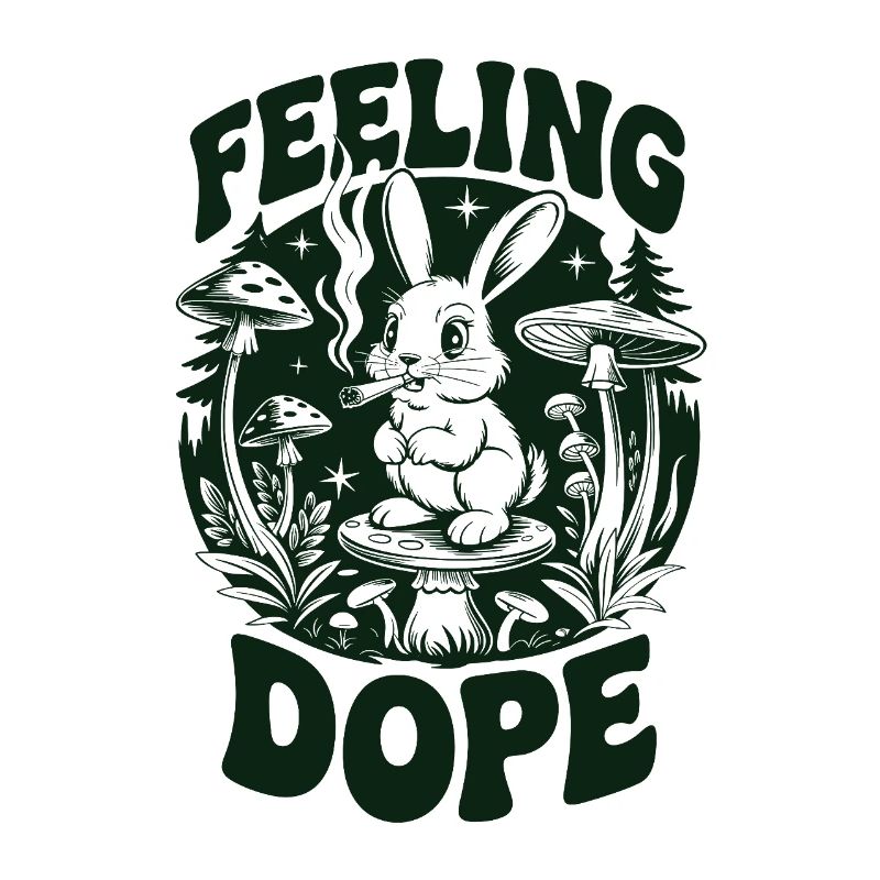 Lapin psychédélique dans la forêt