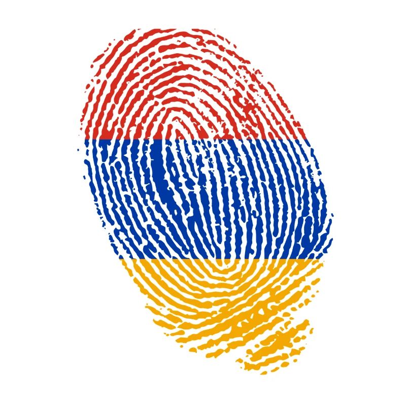 empreintes digitales du drapeau arménien