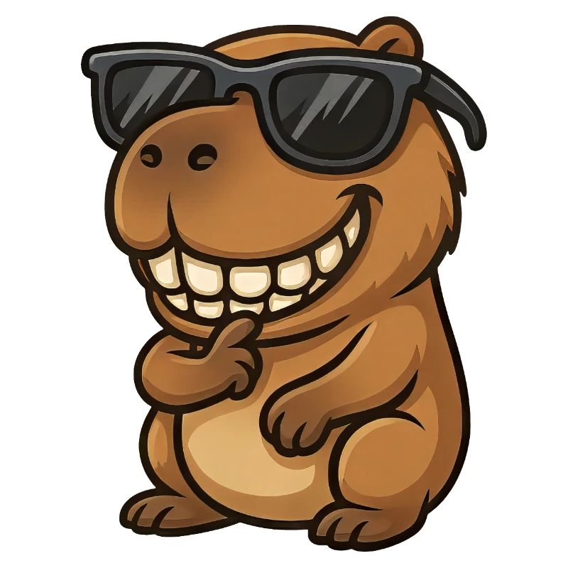 Cochon d’Inde Capybara cool avec lunettes de soleil