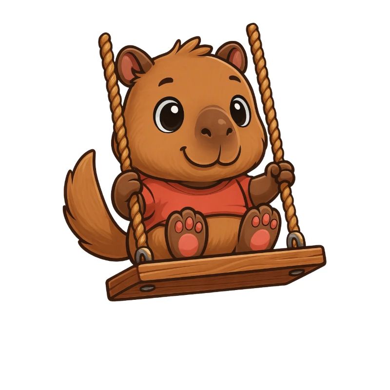 Capybara mignon Capybara balançoire de dessin animé