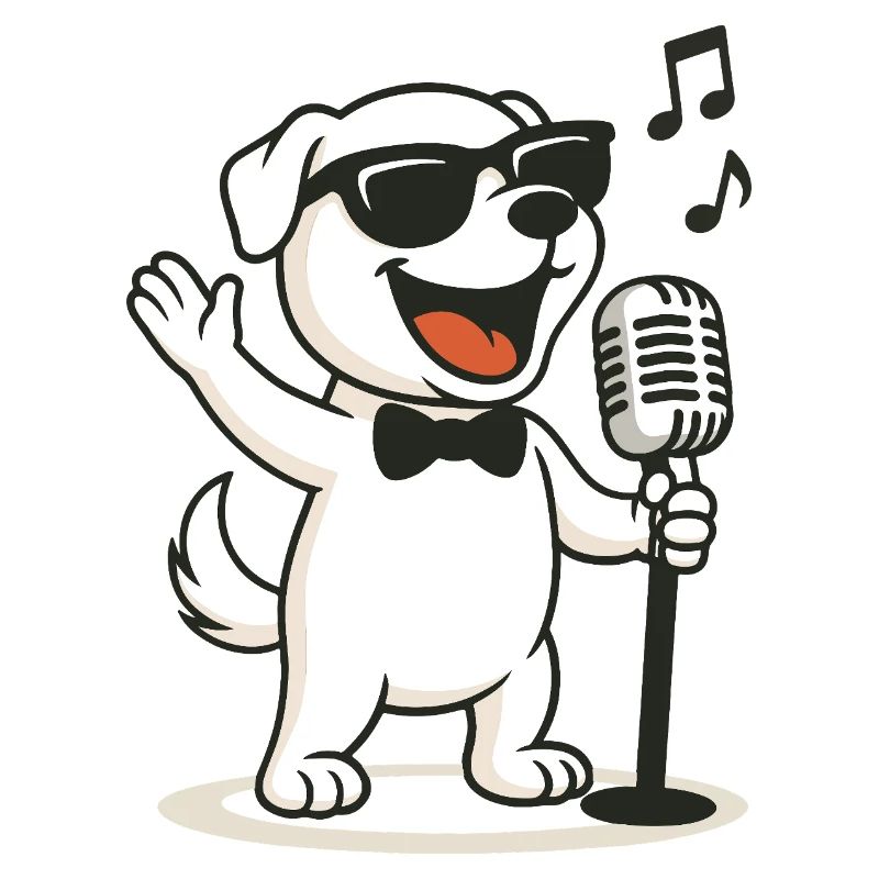 Cooler Karaoke-Hund