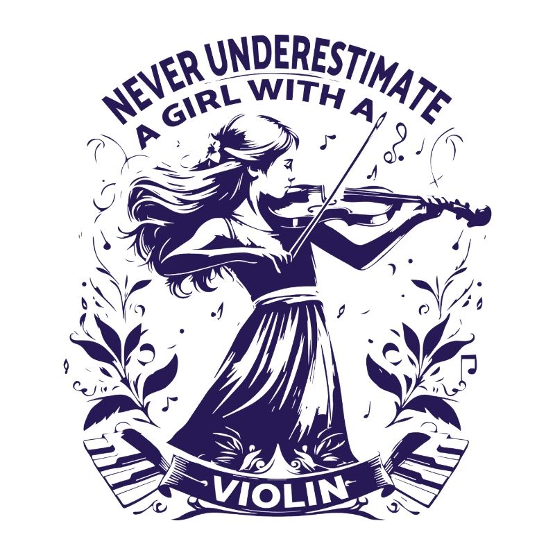 Fille jouant du violon avec citation d’autonomisation