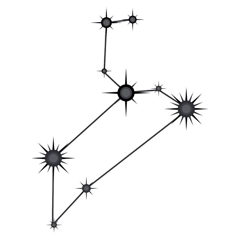Löwe Sternbild Sternzeichen Schwarz & Grau