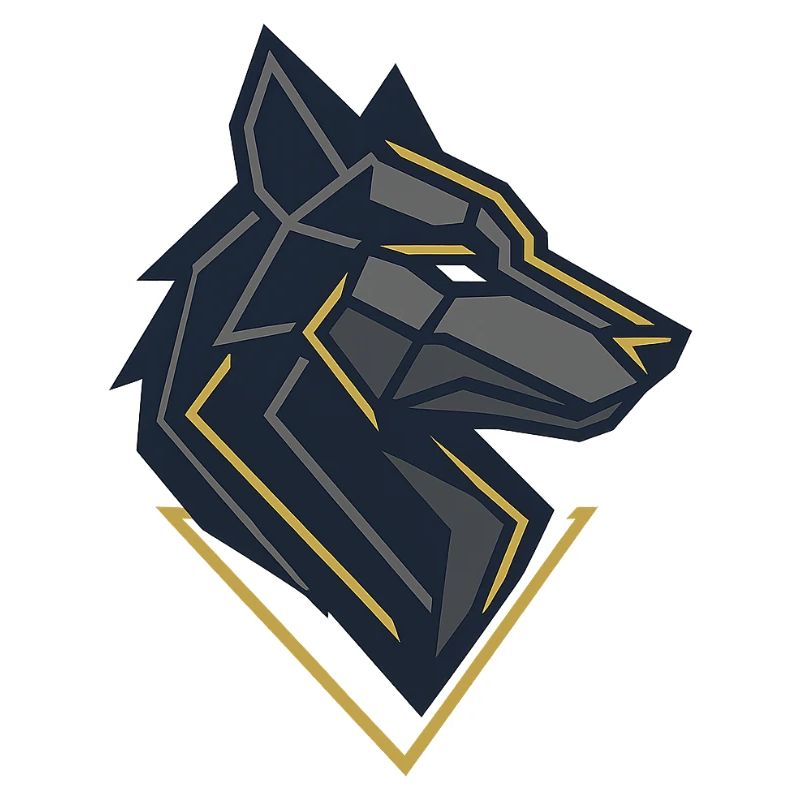 Geometrisches Wolfsemblem