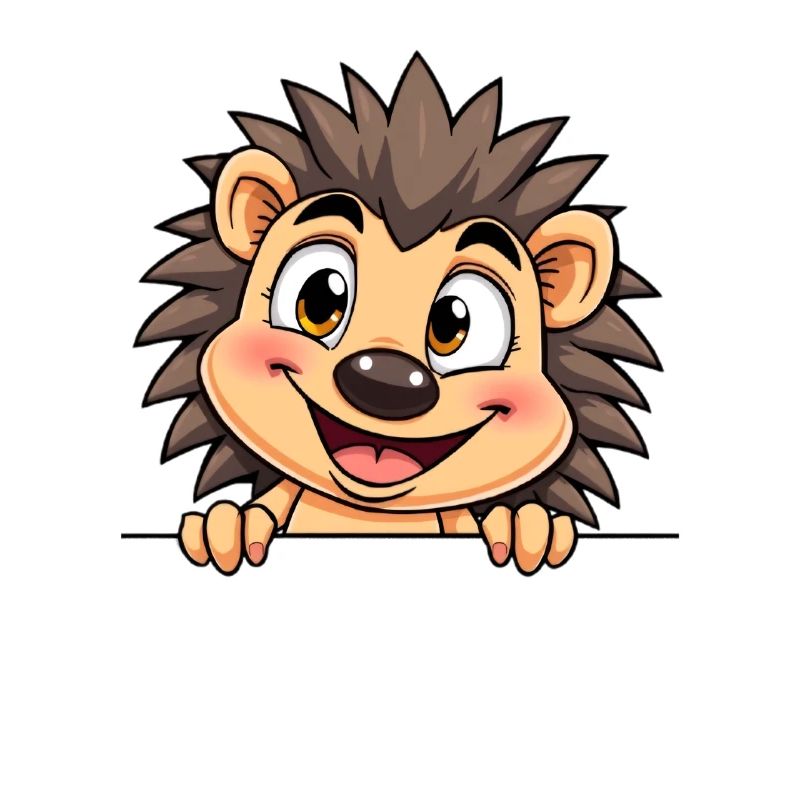 Hérisson mignon jetant un coup d’œil : illustration d’animal de dessin animé