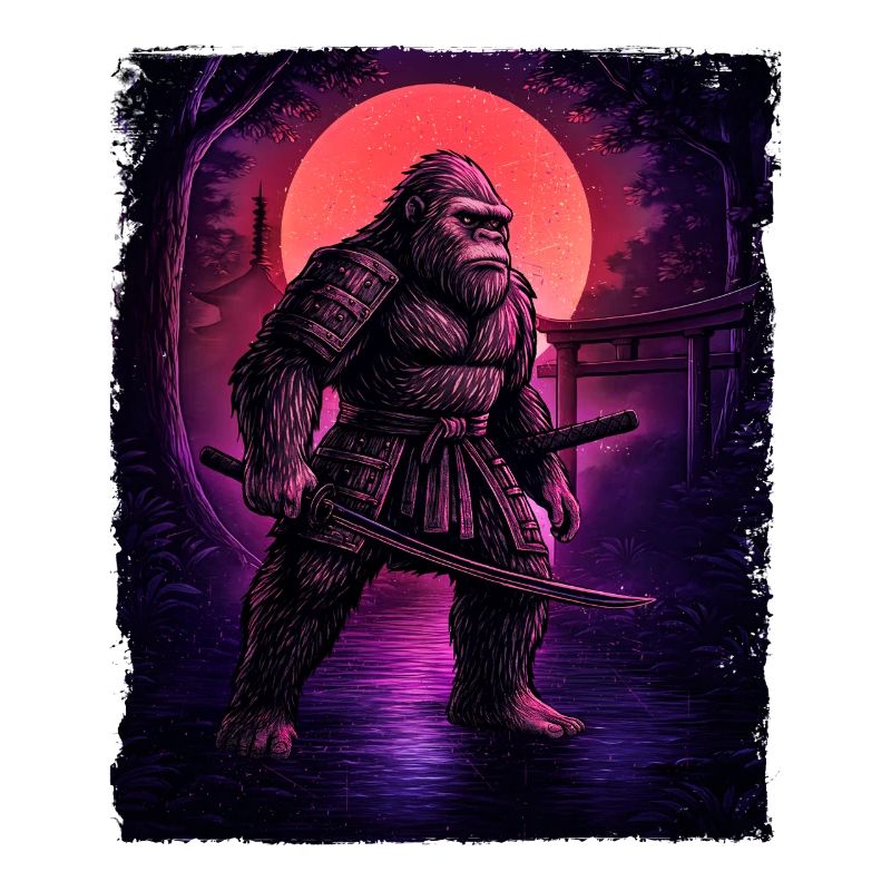 Samouraï Bigfoot Cryptide Sasquatch Yeti Hunter