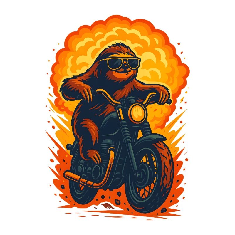 Cool Sloth Riding Motorcycle, Love Slots 