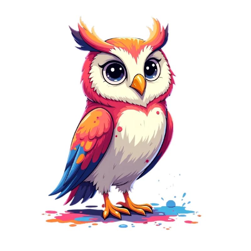 Verspielte bunte Eule Illustration