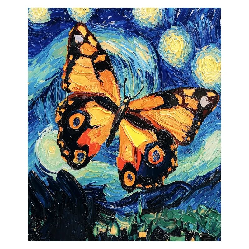 Papillon étoilé style Van Gogh