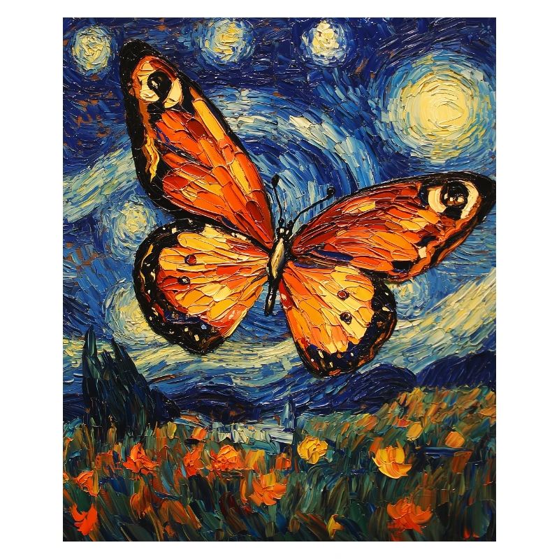 Papillon étoilé style Van Gogh