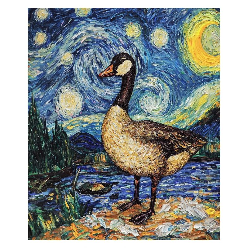 Gans Ente Vogel Van Gogh Style Starry Night