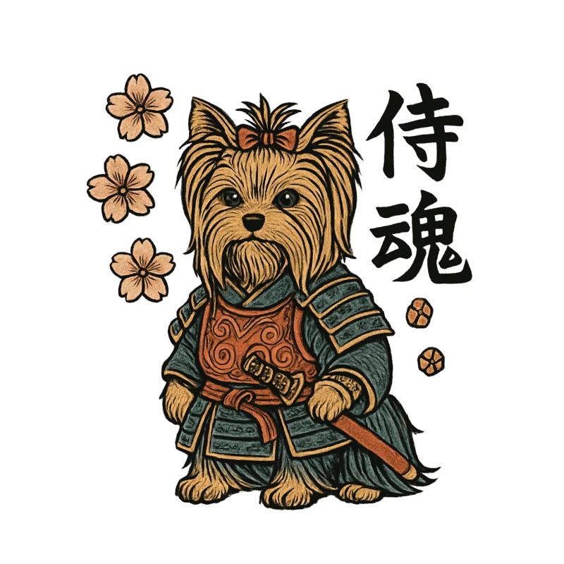 Dog Yorkshire Terrier Samurai Floral