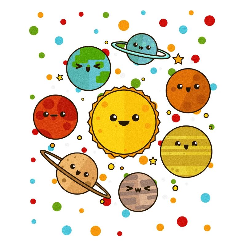 Fleckiges Sonnensystem-T-Shirt