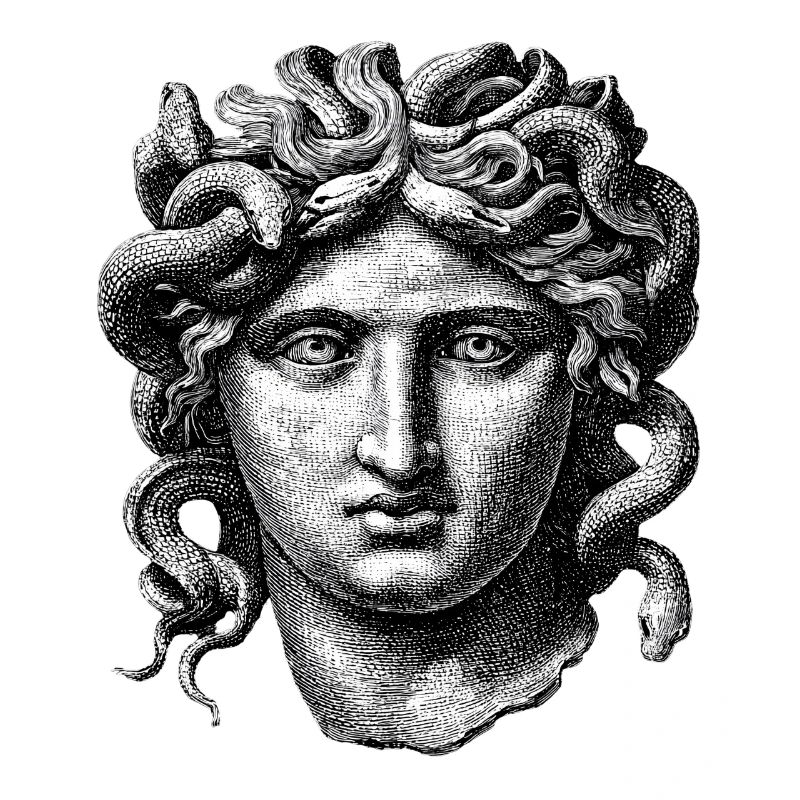 Méduse – Gravure mythologique antique