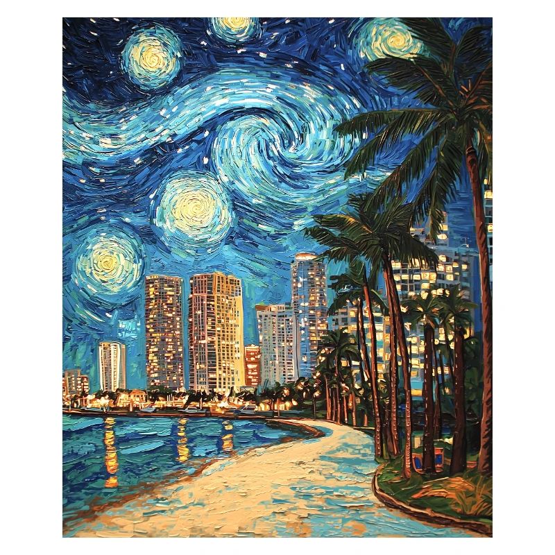 Miami Beach, Floride, Van Gogh, Nuit étoilée
