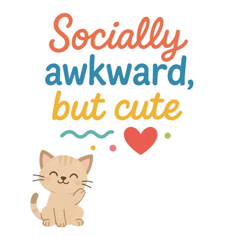 Conception sociale de chat maladroite mais mignonne