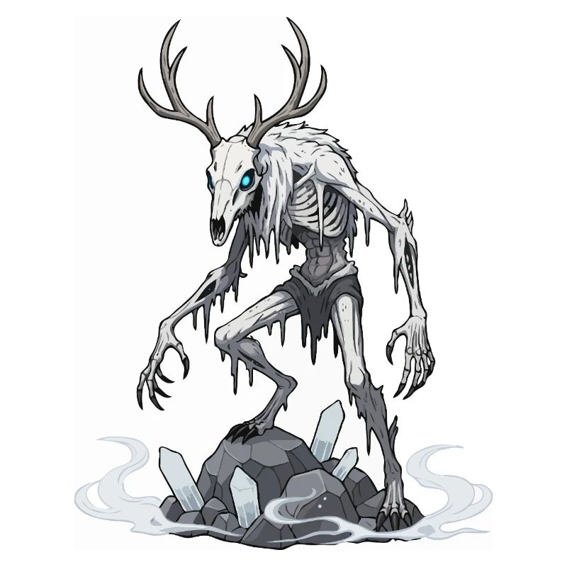 Wendigo Eisgeist Hirsch Skelett