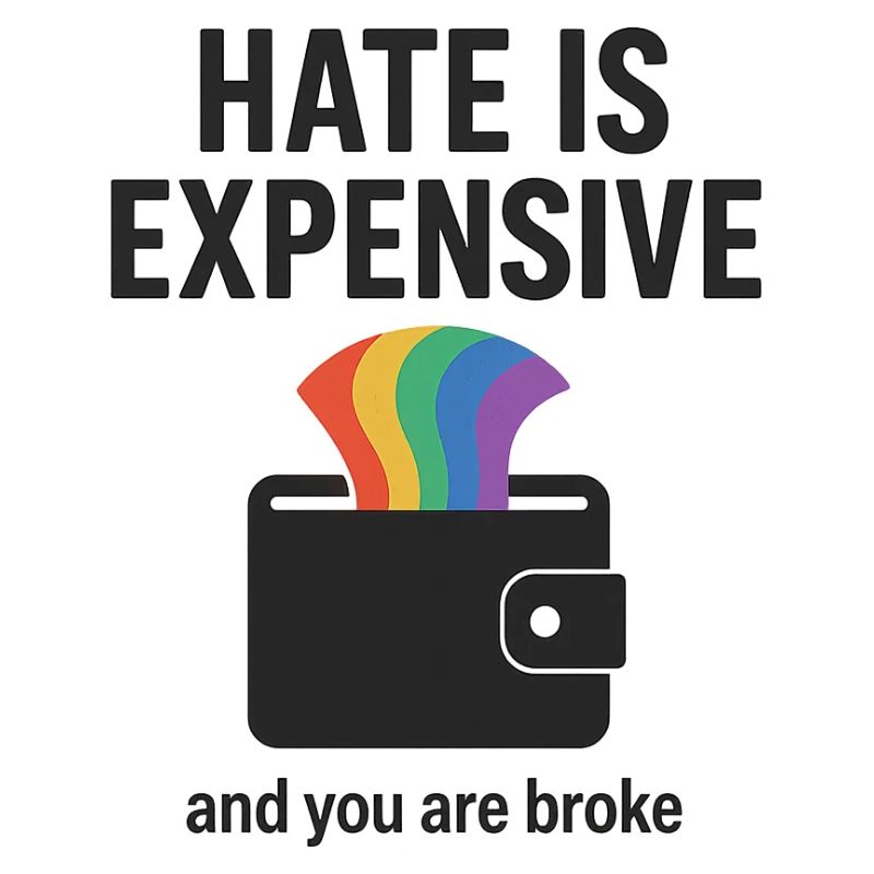 Hate Is Expensive Wallet Graphic