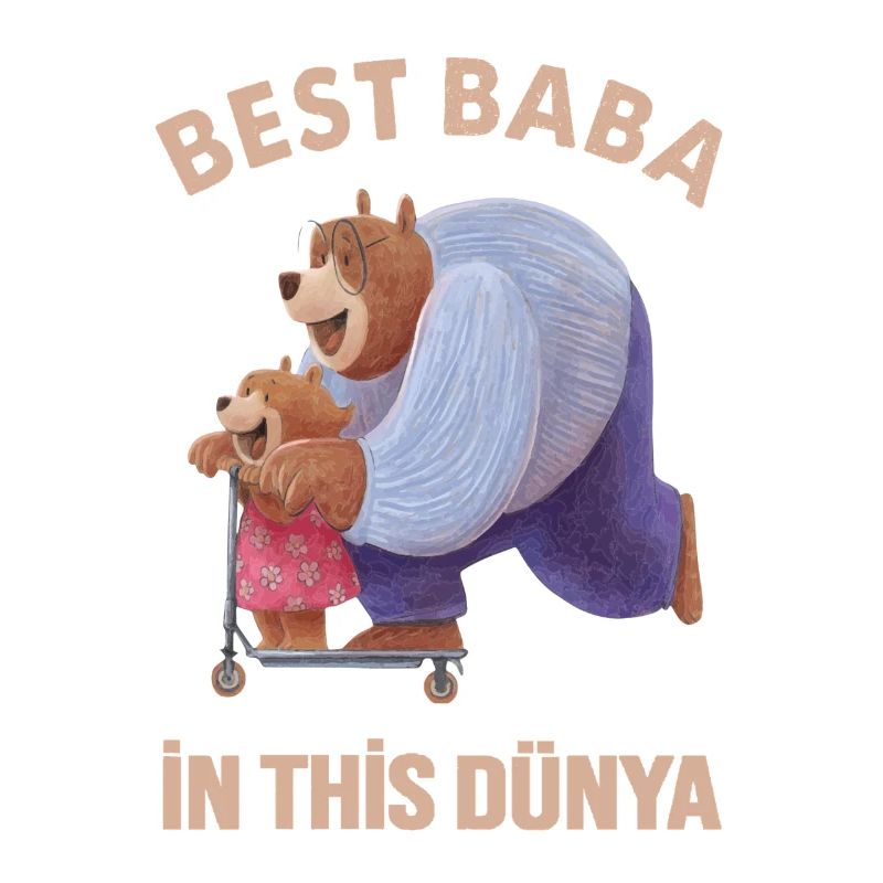 Best Baba - Türk Baba Father's Day Bear Design
