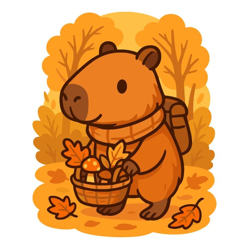 Capybara in the forest – Cozy autumn walk