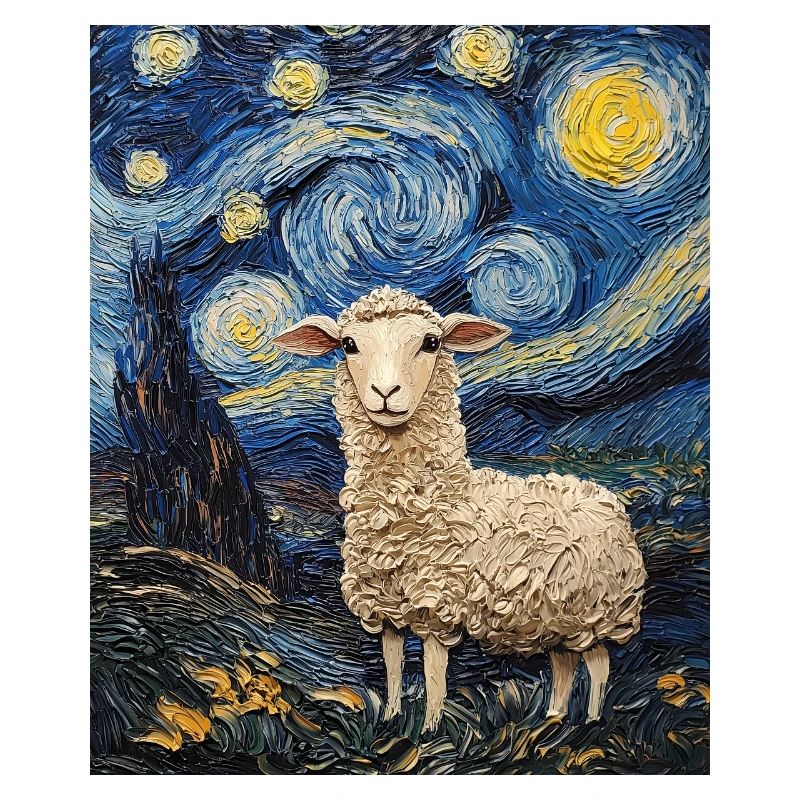 Mouton style Van Gogh Nuit étoilée