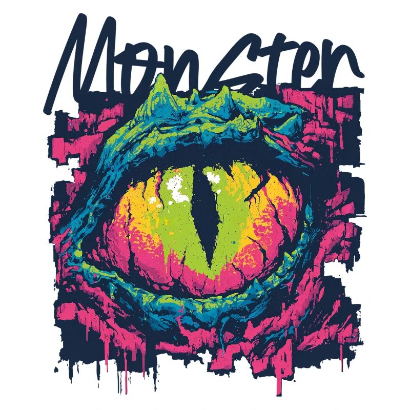 Neon-Drachenaugen-Graffiti
