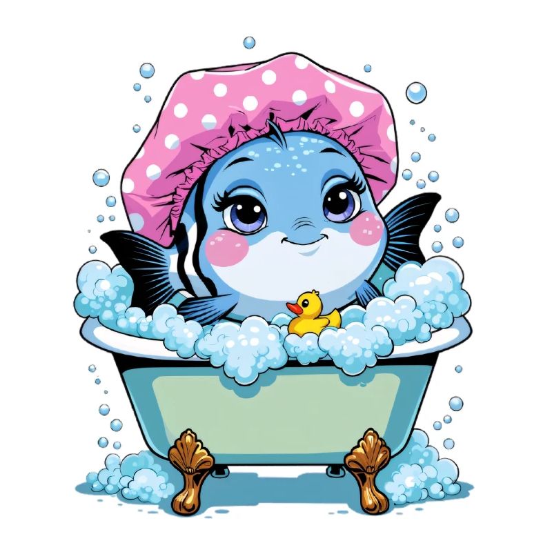 Poisson dans la baignoire rose
