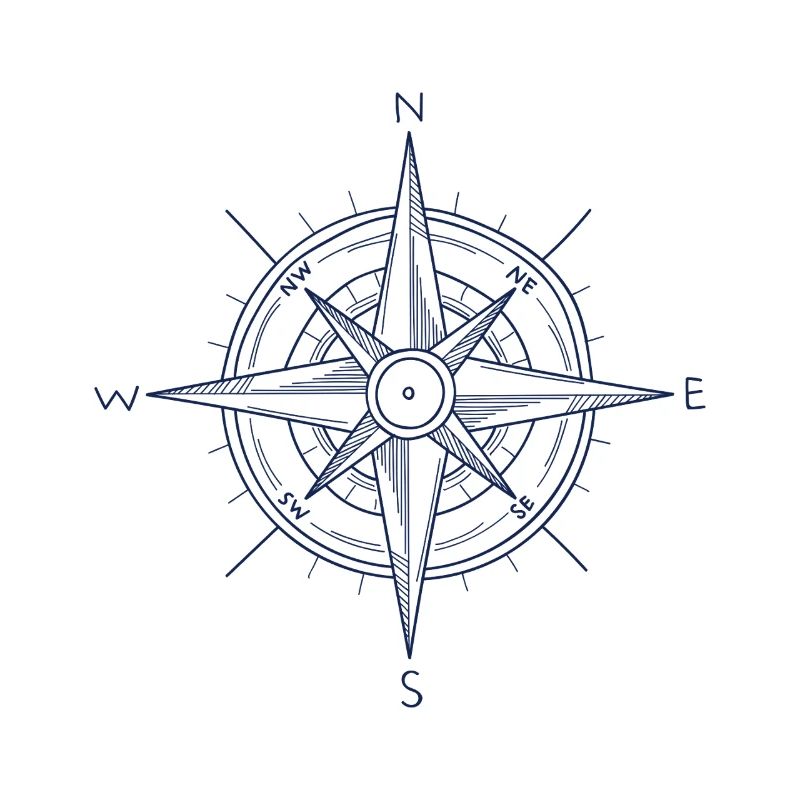Nautic Design Blauer Kompass Nautisches Emblem