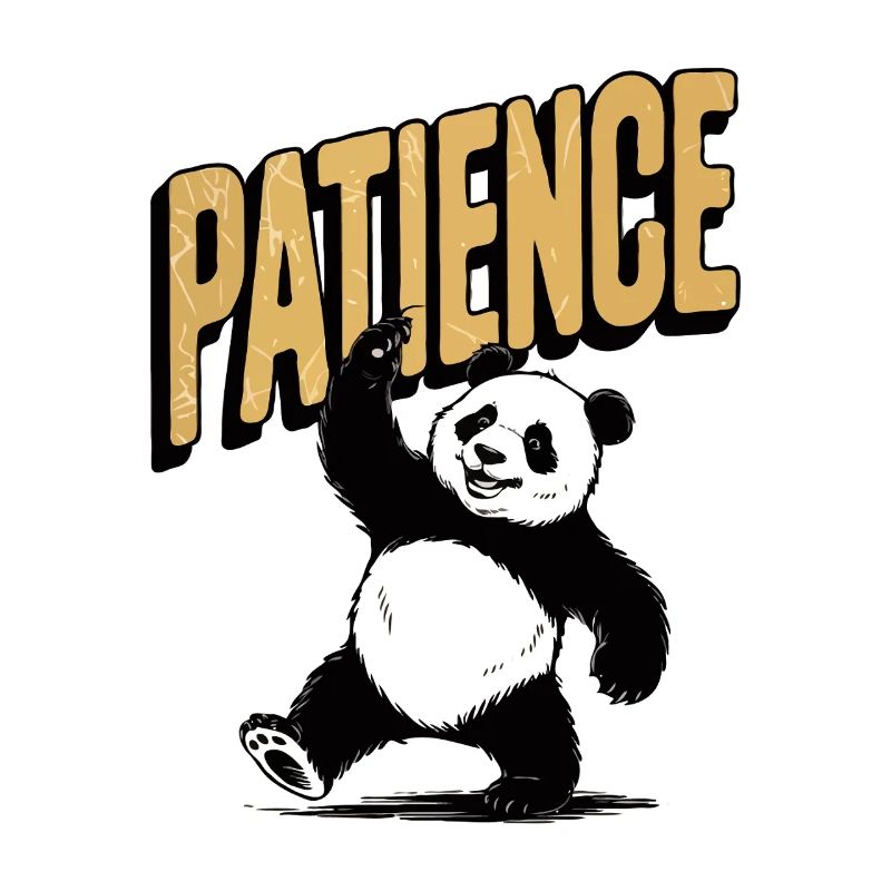 Retro Stil Patient Panda Vintage Design